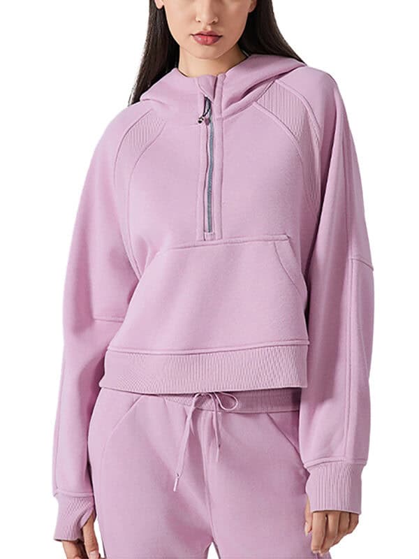 Cropped Half-Zip Hoodie - Image 3