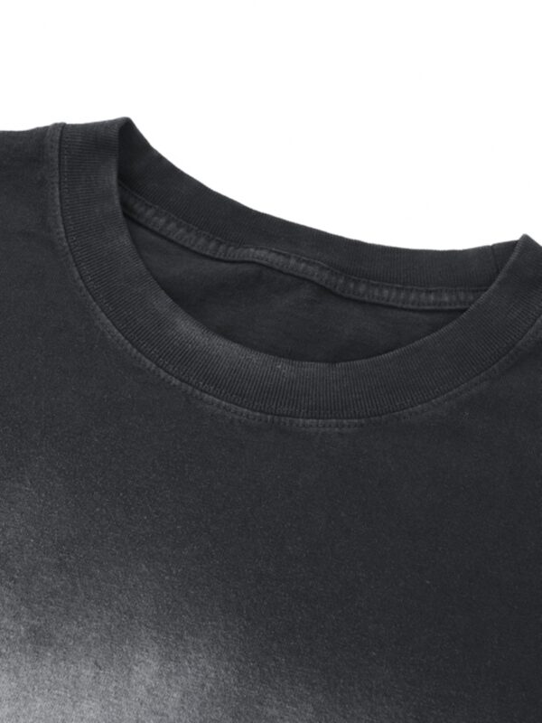 Square Patch Monkey Washed Drop Shoulder T-Shirt - 250 GSM - Image 4
