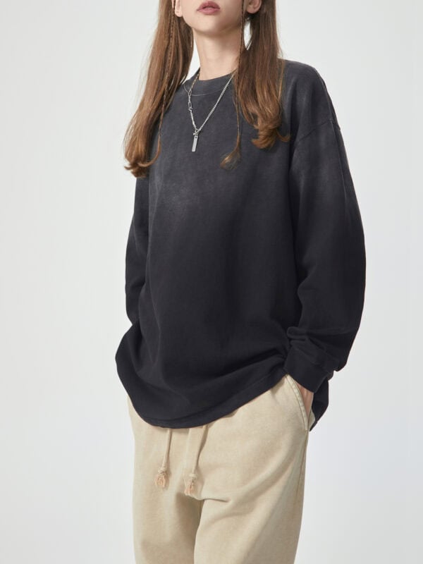 Gradient Vintage Washed Long Sleeve Tee - 270 GSM - Image 4