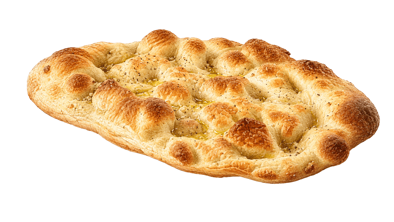 Pinsa baked on stone over gas at Vespa Italian Cafe
