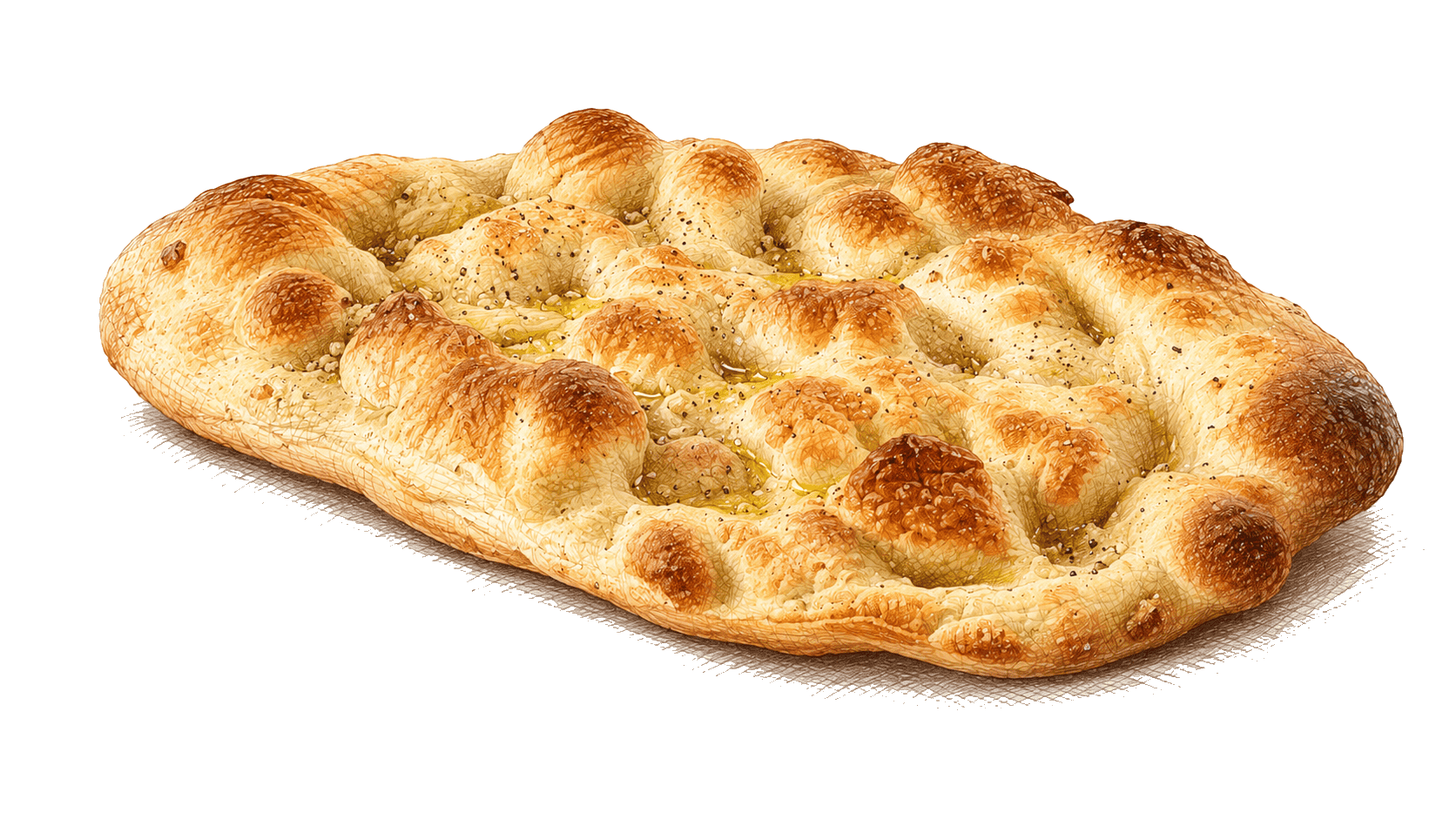 Pinsa baked on stone over gas at Vespa Italian Cafe